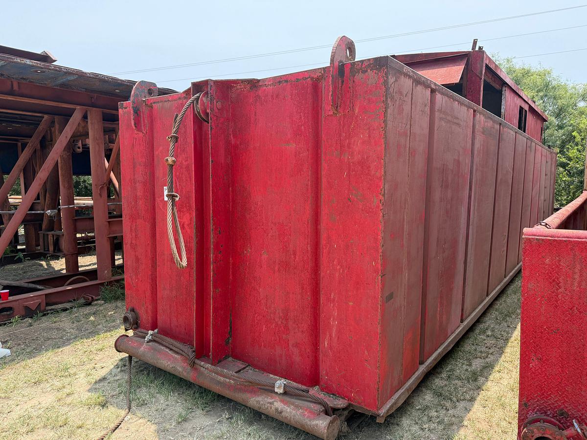Used 40’L x 9.6’W x 7.4’H OPEN TOP WATER TANK & TOP DOGHOUSE SKIDDED