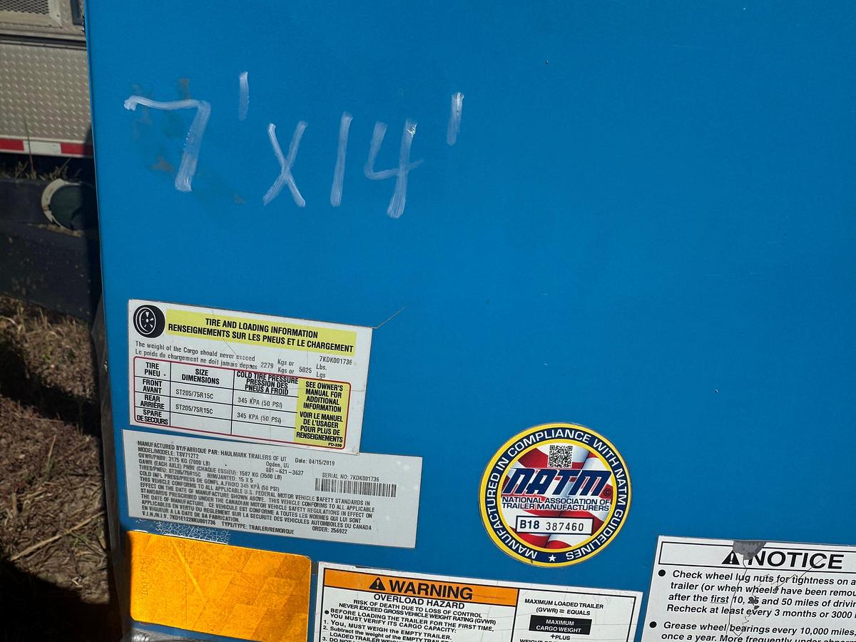Used 2019 HAULMARK 14' S/A ENCLOSED TRAILER