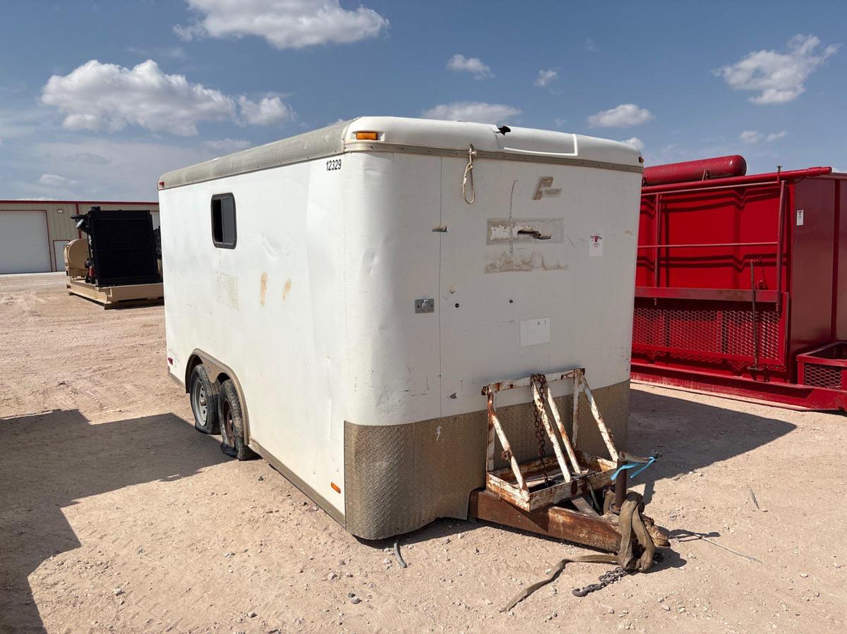 Used 14’ x 7’ T/A BUMPER PULL DOGHOUSE TRAILER W/ CONTENTS