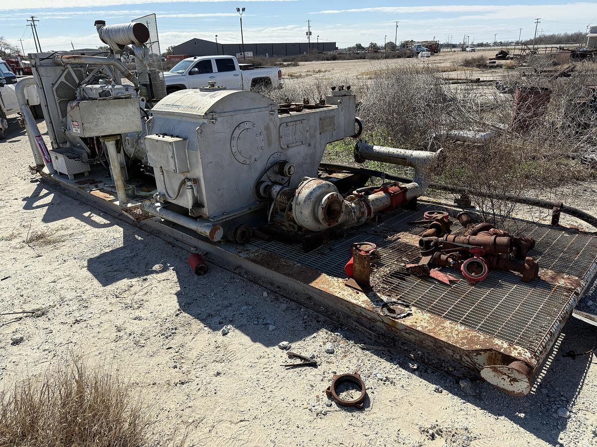 Used EWS W-440 TRIPLEX WELL SERVICE PUMP SKIDDED P/B DETROIT SERIES 60 (INCOMPLETE)