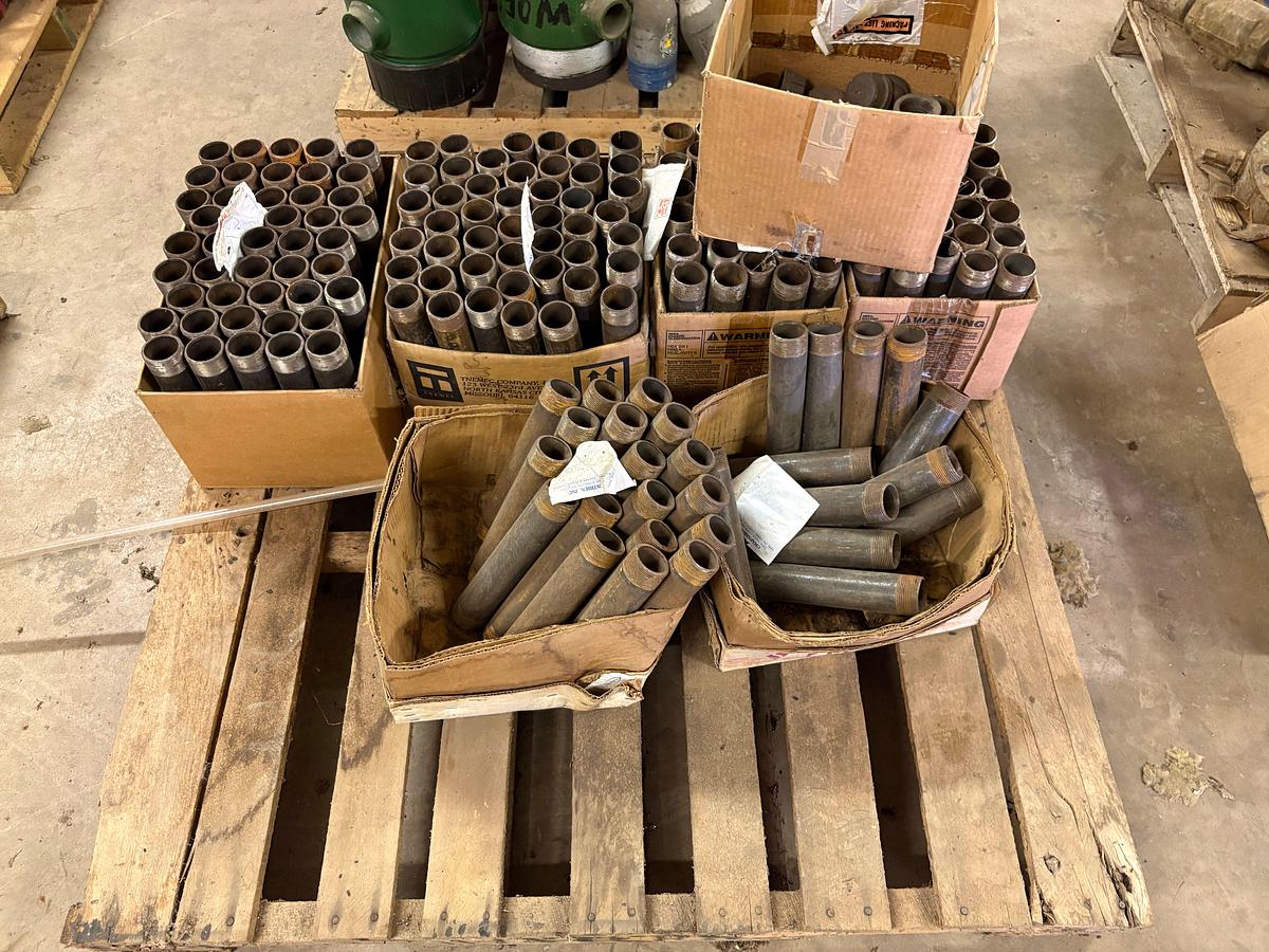 Used (2 pallets) w/ wellhead flange, Larkin stripper head body, (150+) 2” pipe nipples, etc.