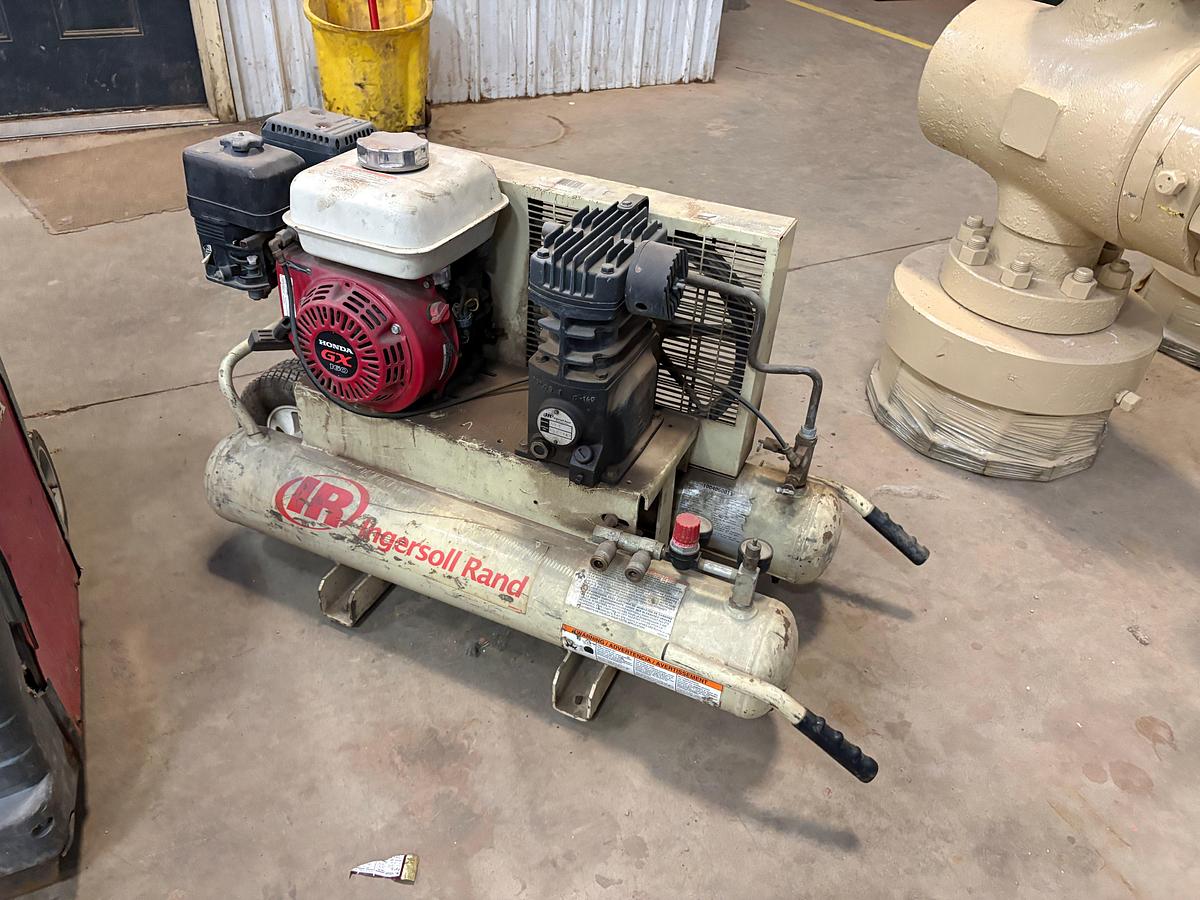 Used Honda eu3000is inverter generator, stark monster battery charger, & ingersoll Rand S9-8 air compressor