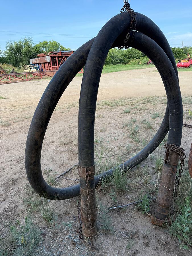 Used 25’L 4” CONNECTIONS MUD HOSE F/ DRILLING RIG