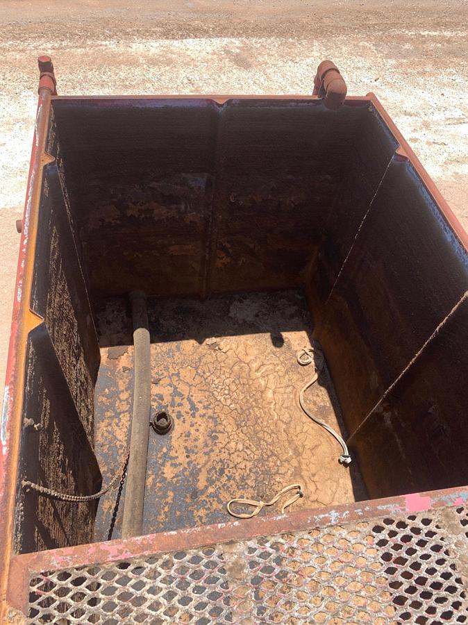 Used 21’ L x 9’ W x 8’ T 115 Bbl Open Top Skidded Tank