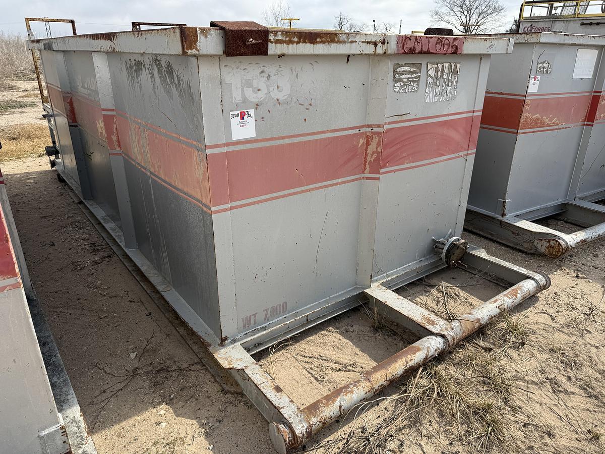 Used 15’ X 7’ X 5’ 3-COMP CEMENT MIXING TANKS W/ CATWALK & PORCH
