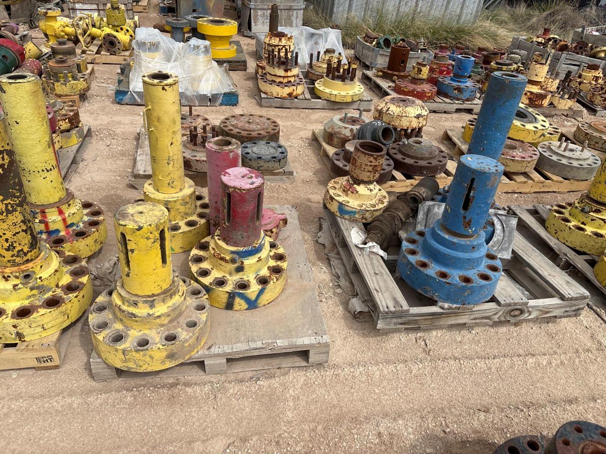 Used (10 pallets) assorted frac valve bonnet flanges/parts, casing landing flanges, & DSAs