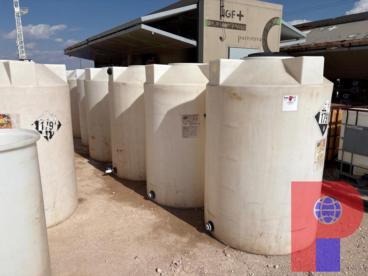 Used (5) 500 GALLON POLY TANKS