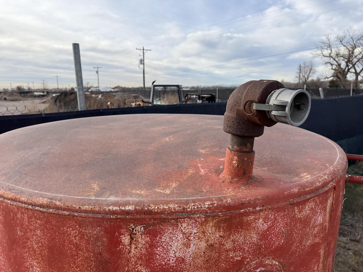 Used 64” DIA. X 73” L STEEL FLUID TANK ON SKID