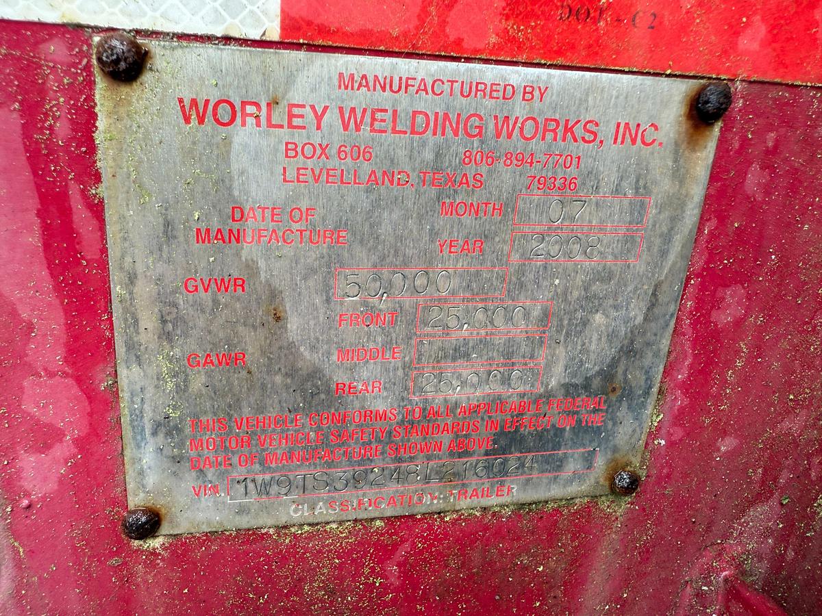 Used 2008 WORLEY WELDING WORKS 5,000 GAL 3-COMP ACID TRANSPORT TRAILER