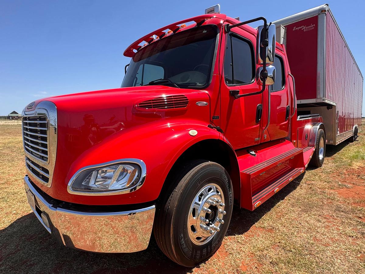 Used 2007 Freightliner M2 & Race Car Stacker Trailer Package
