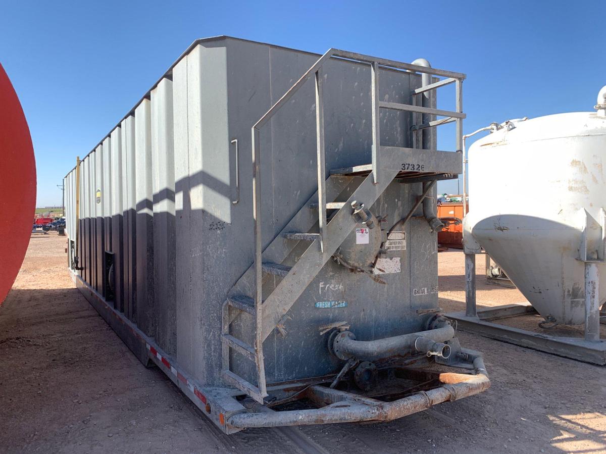Used 47’ L x 9’ W x 11’ T 620 Barral Skidded Frac Tank