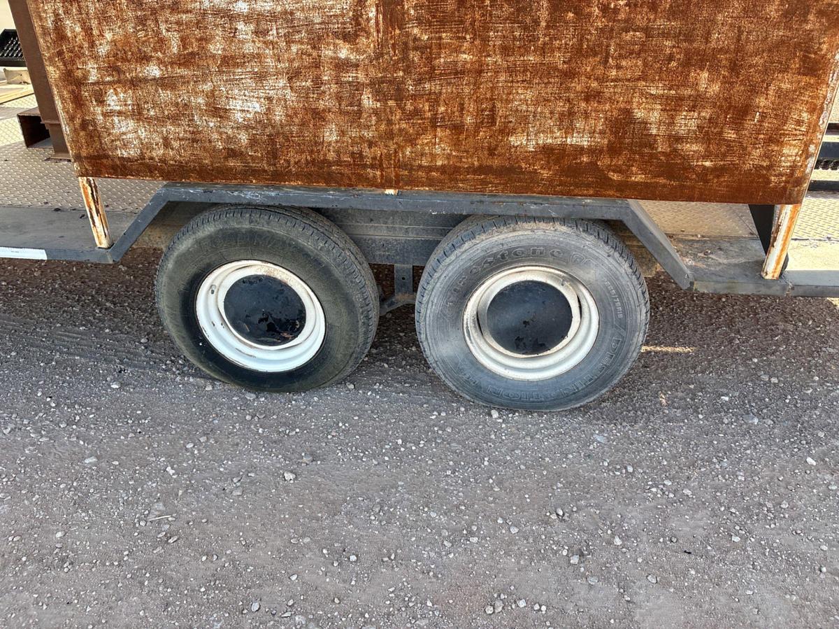 Used SHOPBUILT 18’ x 100” t/a bumper pull BBQ trailer