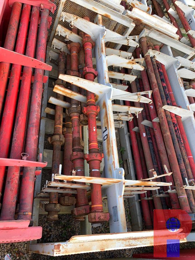 Used (21) 3’-4’ PUP JTS. OF 3” FIG 1502 15K WP FLOW IRON ON TRANSPORT RACK