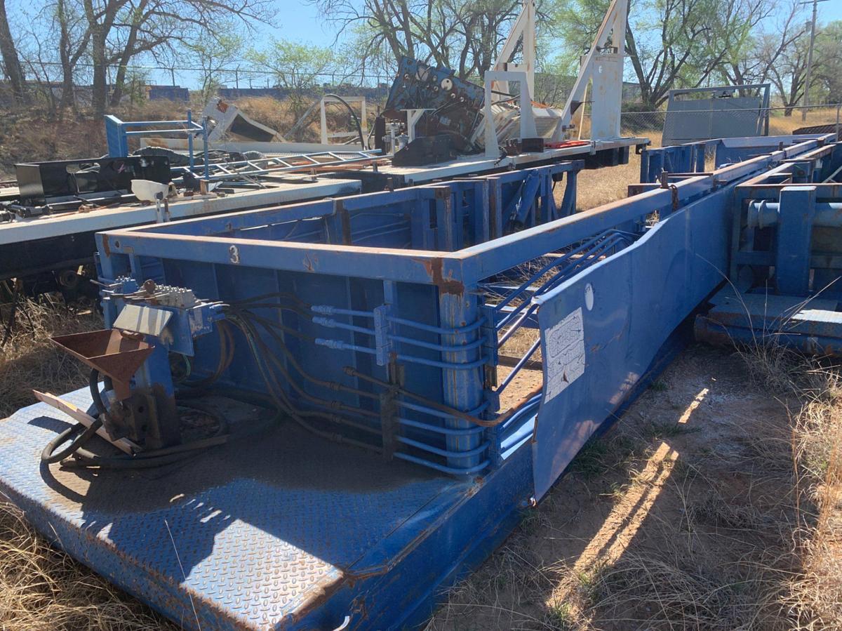 Used 52’ L x 8’ W x 4’ T Pipe Tub w/  Hydraulic Lift Cylinders
