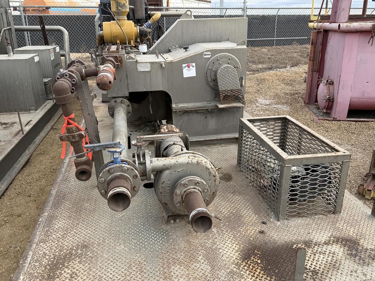 Used TULSA TT250 3K WP TRIPLEX WELL SERVICE PUMP SKIDDED P/B CATERPILLAR C9