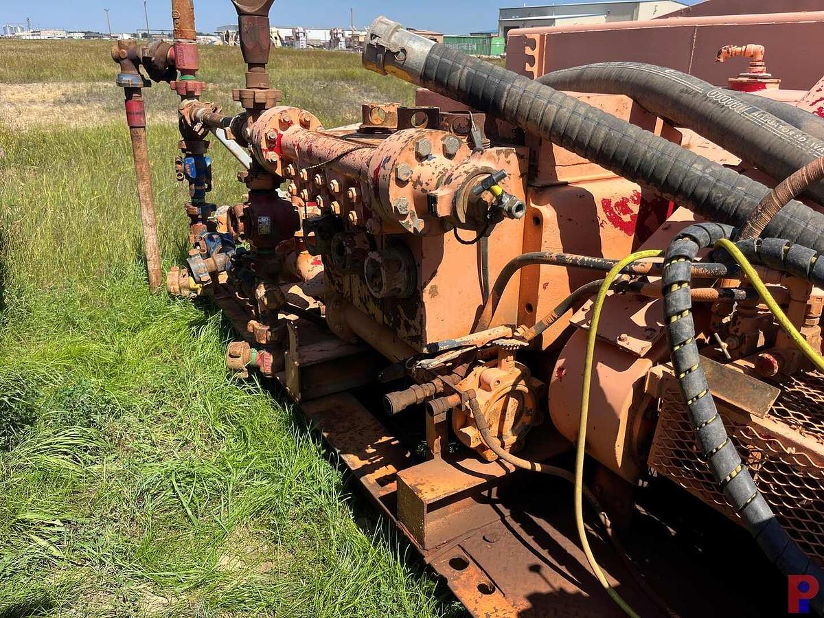 Used GARDNER DENVER PAH 5K TRIPLEX WELL SERVICE PUMP P/B DETROIT 8V92T ALLISON TRANS, SKIDDED