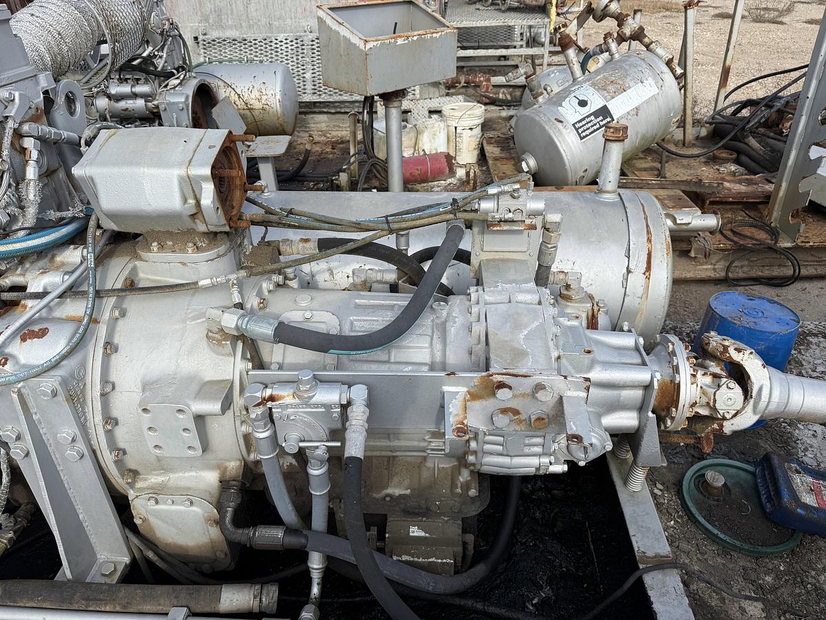 Used JWS-340 10K WP TRIPLEX WELL SERVICE PUMP SKIDDED P/B DETROIT SERIES 60 (INCOMPLETE)