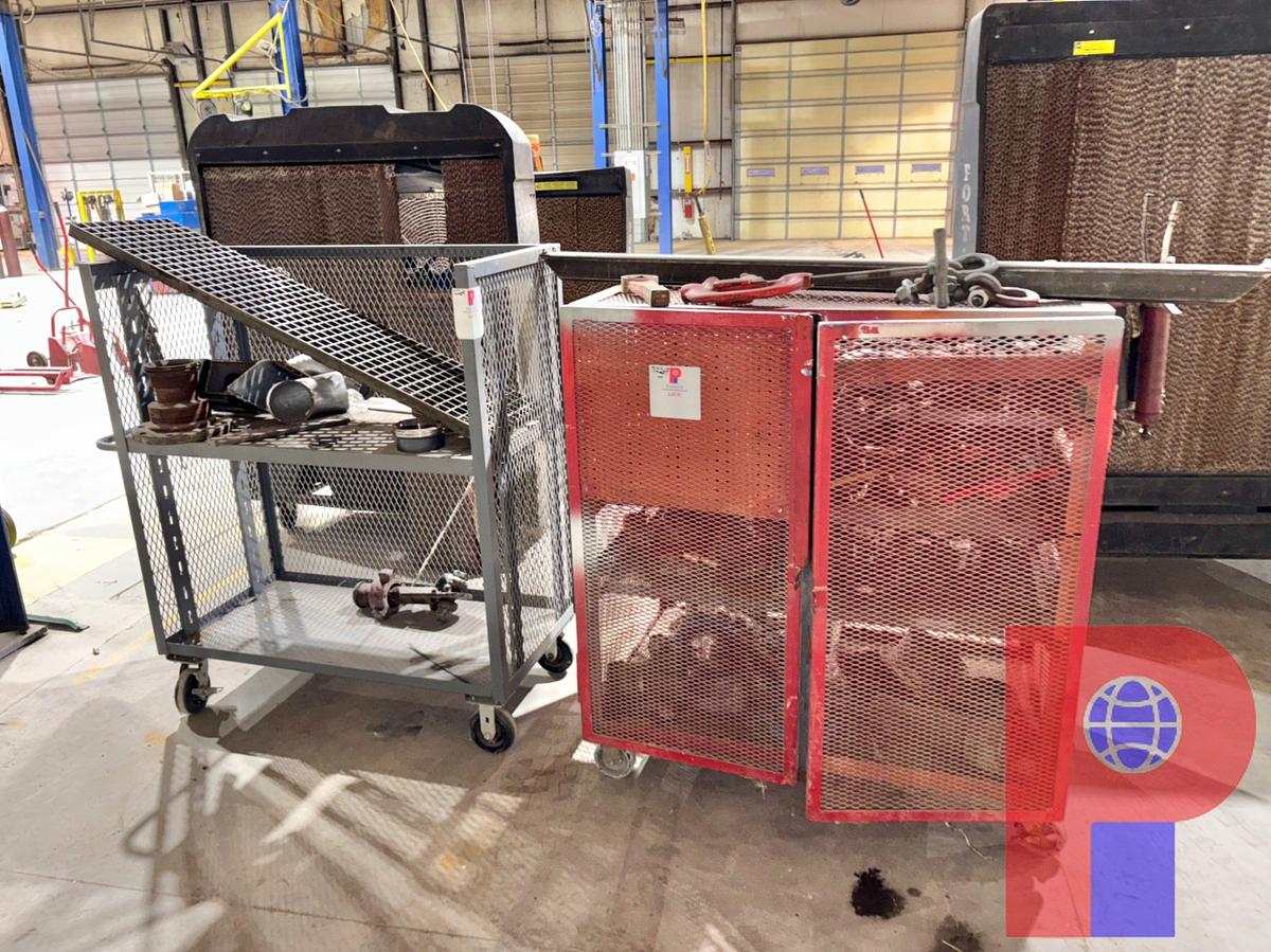 Used (2) 4’ X 32” X 54” STORAGE CABINETS W/ ASSORTED PUMP TOOLS