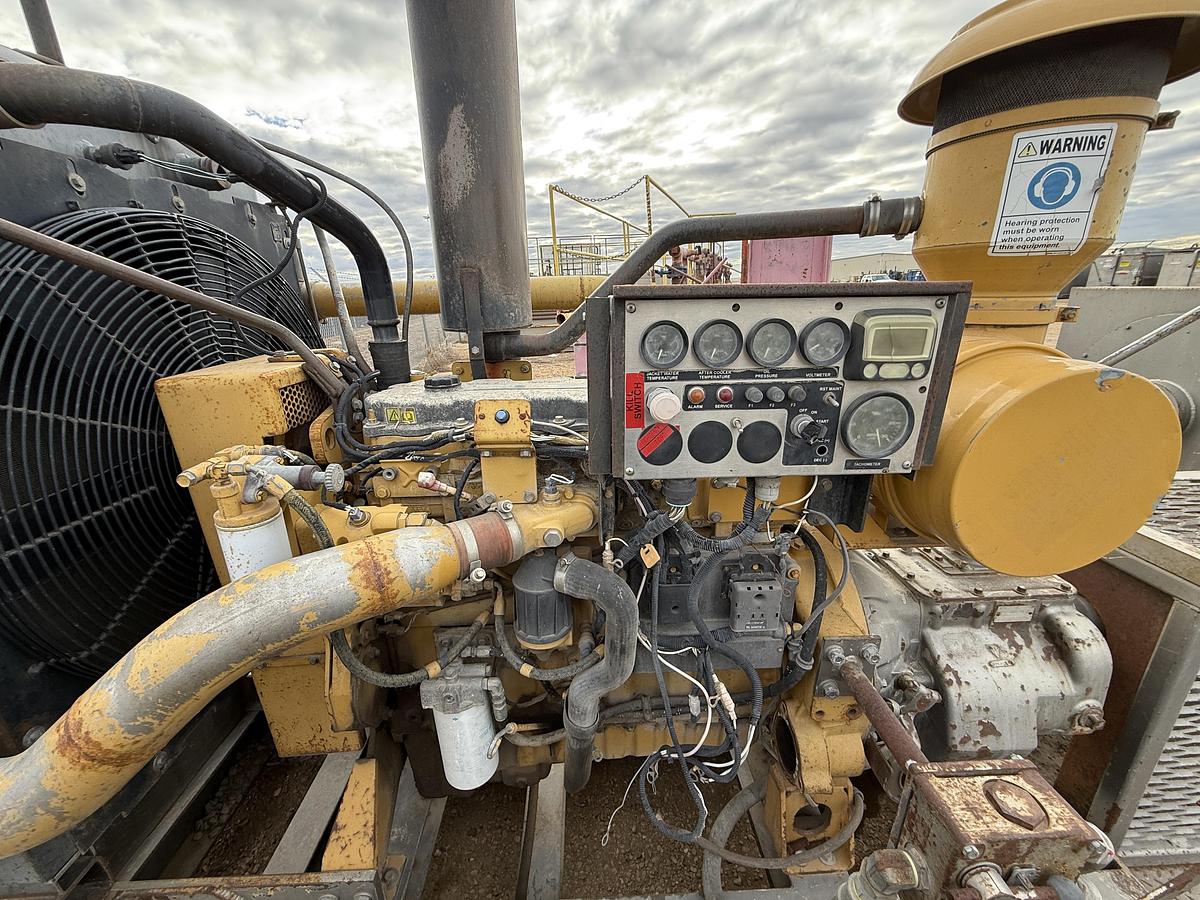 Used TULSA TT250 3K WP TRIPLEX WELL SERVICE PUMP SKIDDED P/B CATERPILLAR C9