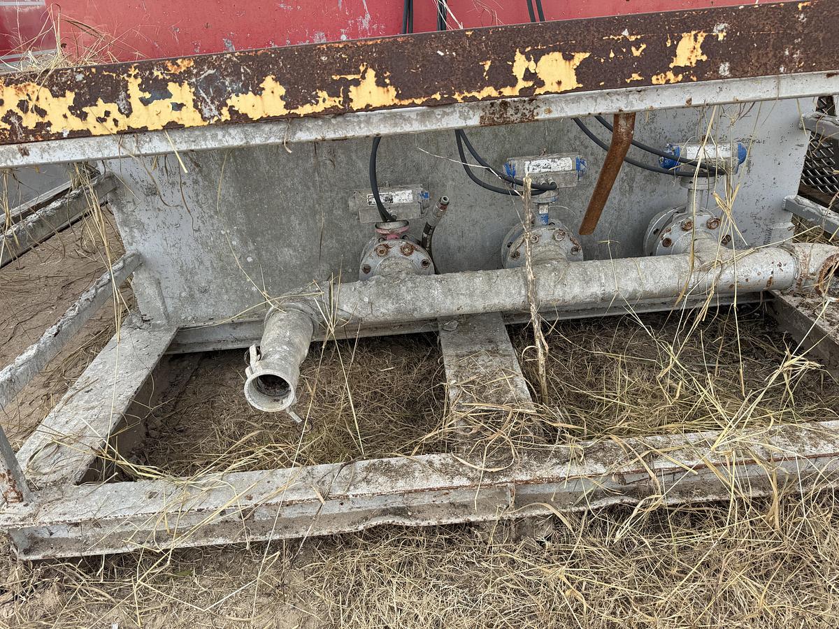 Used 15’ X 7’ X 5’ 3-COMP CEMENT MIXING TANK W/ AGITATORS, AIR VALVES CATWALK, PORCH,