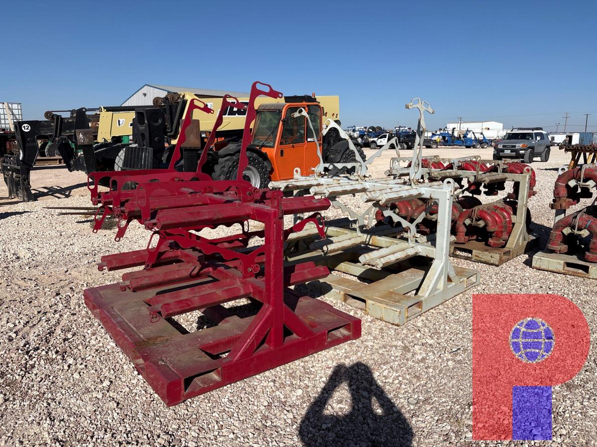 Used (2) 7’ X 5’ CHIKSAN SWIVEL TRANSPORT RACKS W/ FORKLIFT POCKETS