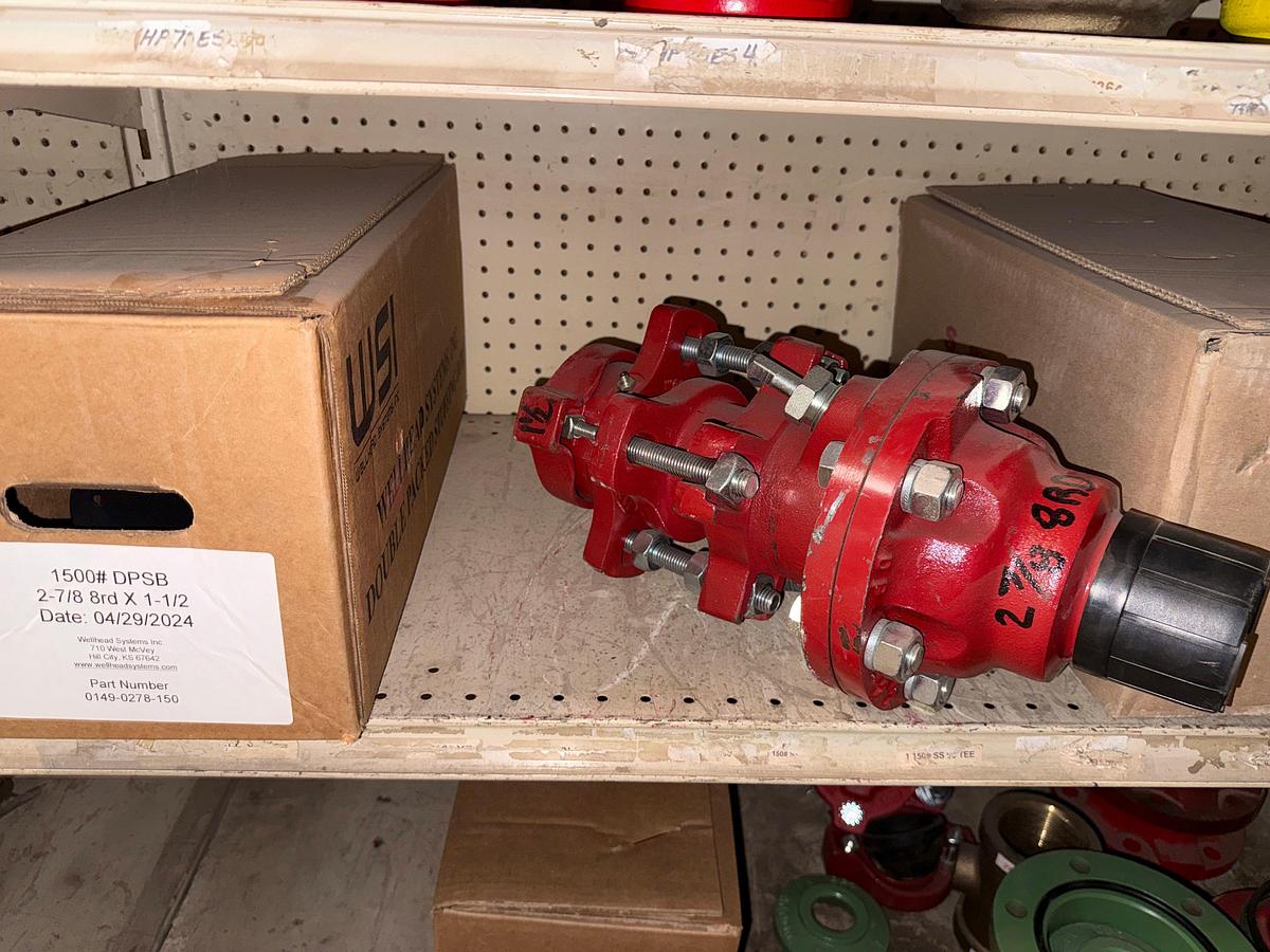 Used SECTION OF (10+) KIMRAY MOTOR VALVES, TRUNIONS, & REPAIR KITS, WSI HEAVY WALL TEES, BAIRD 125 PSI RELIEF VALVES, & RELATED