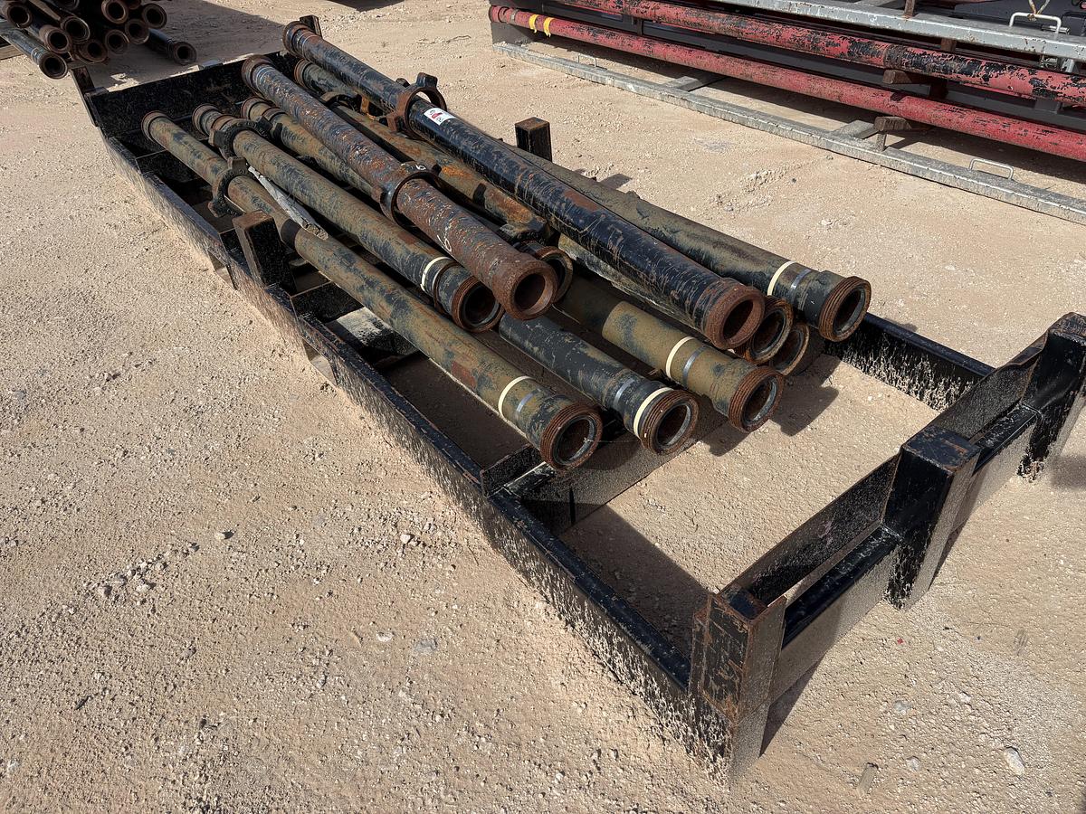 Used (11 X $) 4” X 6’L-10’L FIG 1002 10K WP FLOW IRON W/ (1) STACKABLE PIPE RACKS