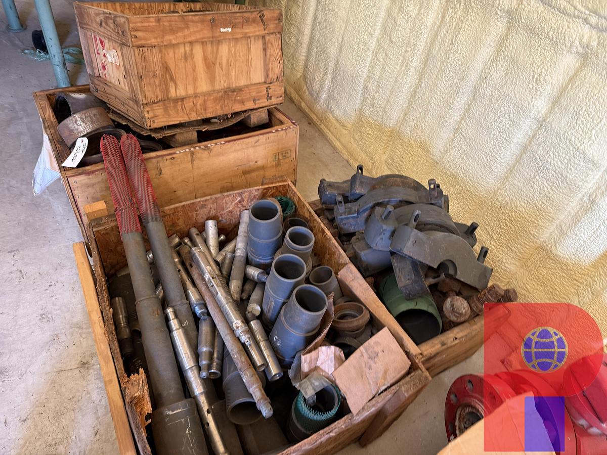 Used (4) CRATES OF VARIOUS BOP RAMS, VALVE STEMS, COLLARS, SLEEVES, & RELATED