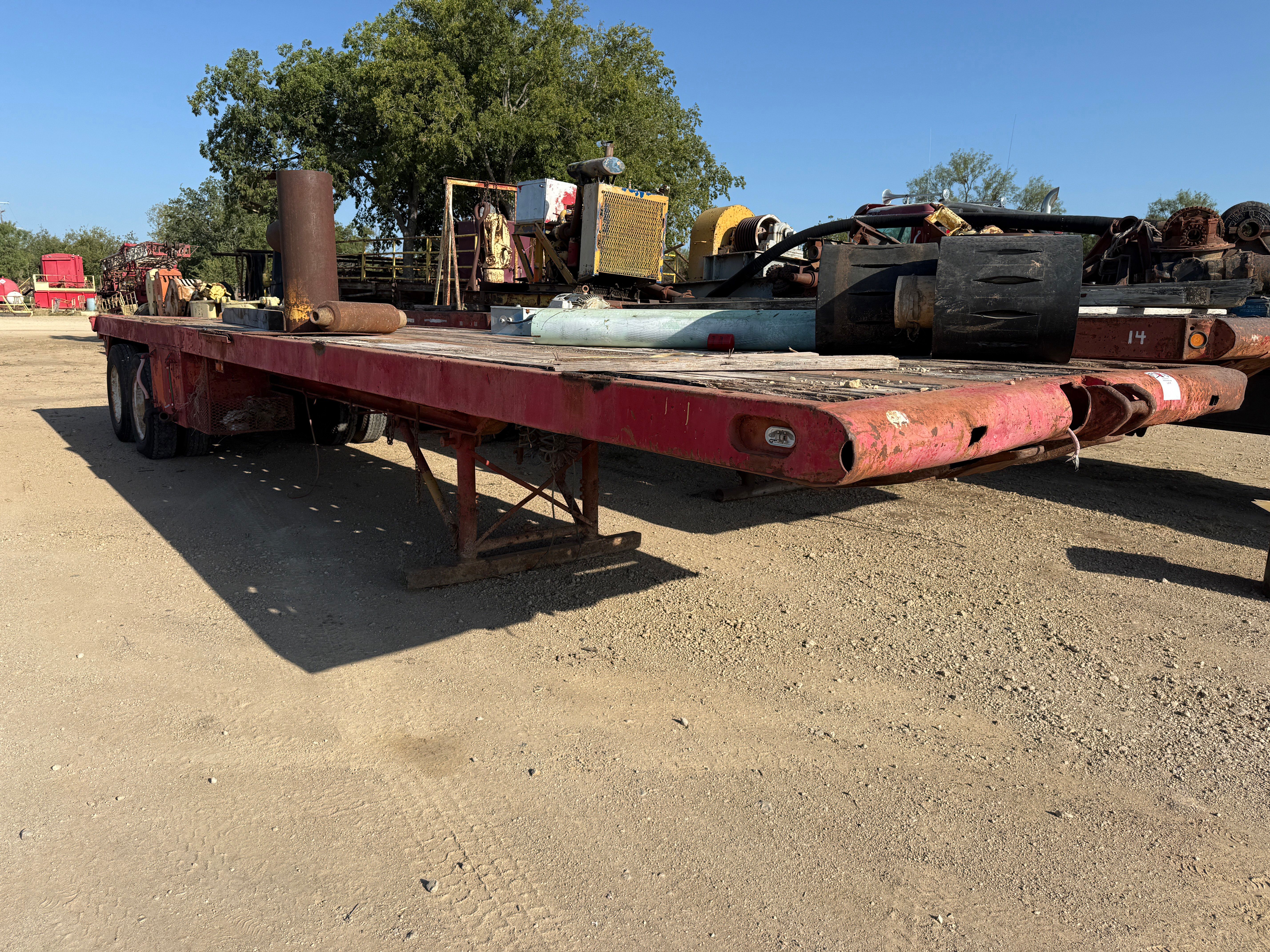 Used SHOPMADE 36’ x 96” T/A FLATBED OILFIELD FLOAT