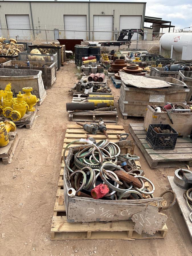 Used (7 pallets) assorted ring gaskets, pneumatic impact wrenches, hangers, & valve stems