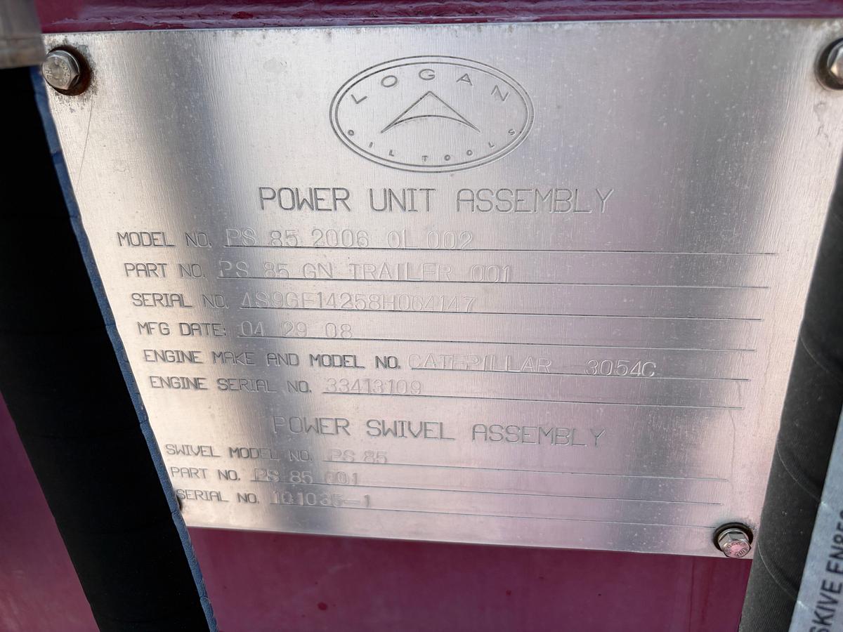 Used LOGAN PS85 85-TON POWER SWIVEL UNIT MTD ON T/A GOOSENECK TRAILER