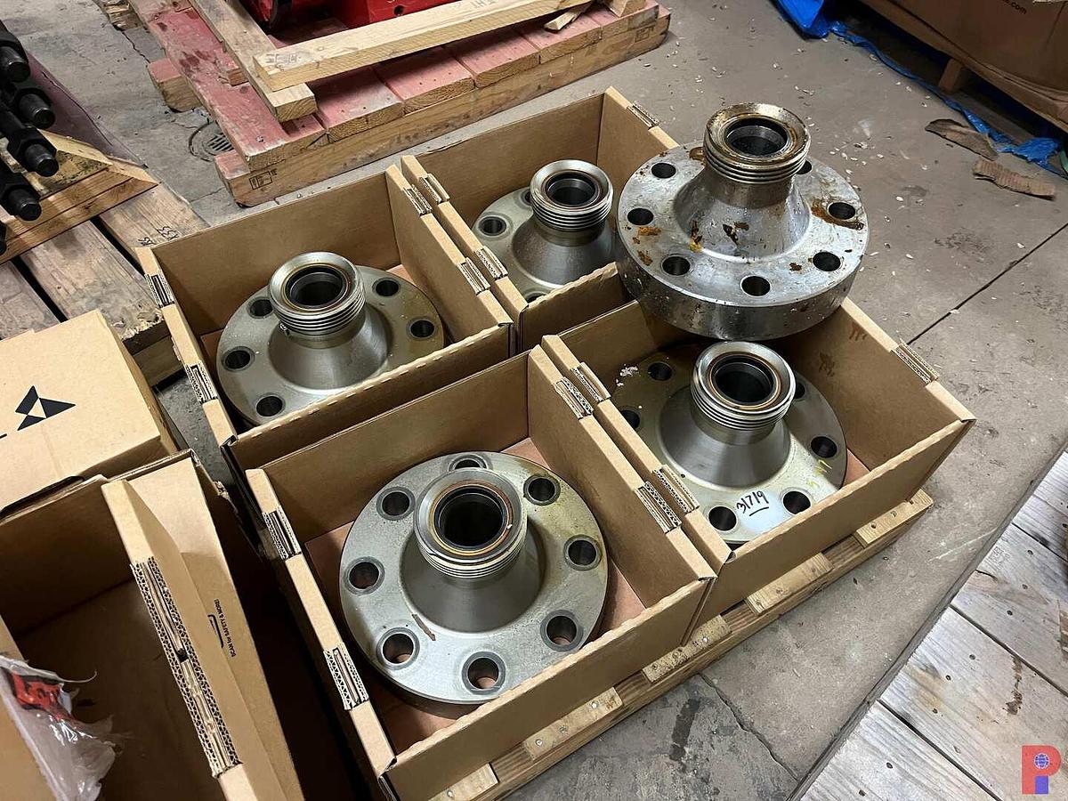 Used (4 X $) PALLET W/ (NEW) FMC 3F1505 X 6BX155 15K ADAPTER FLANGES