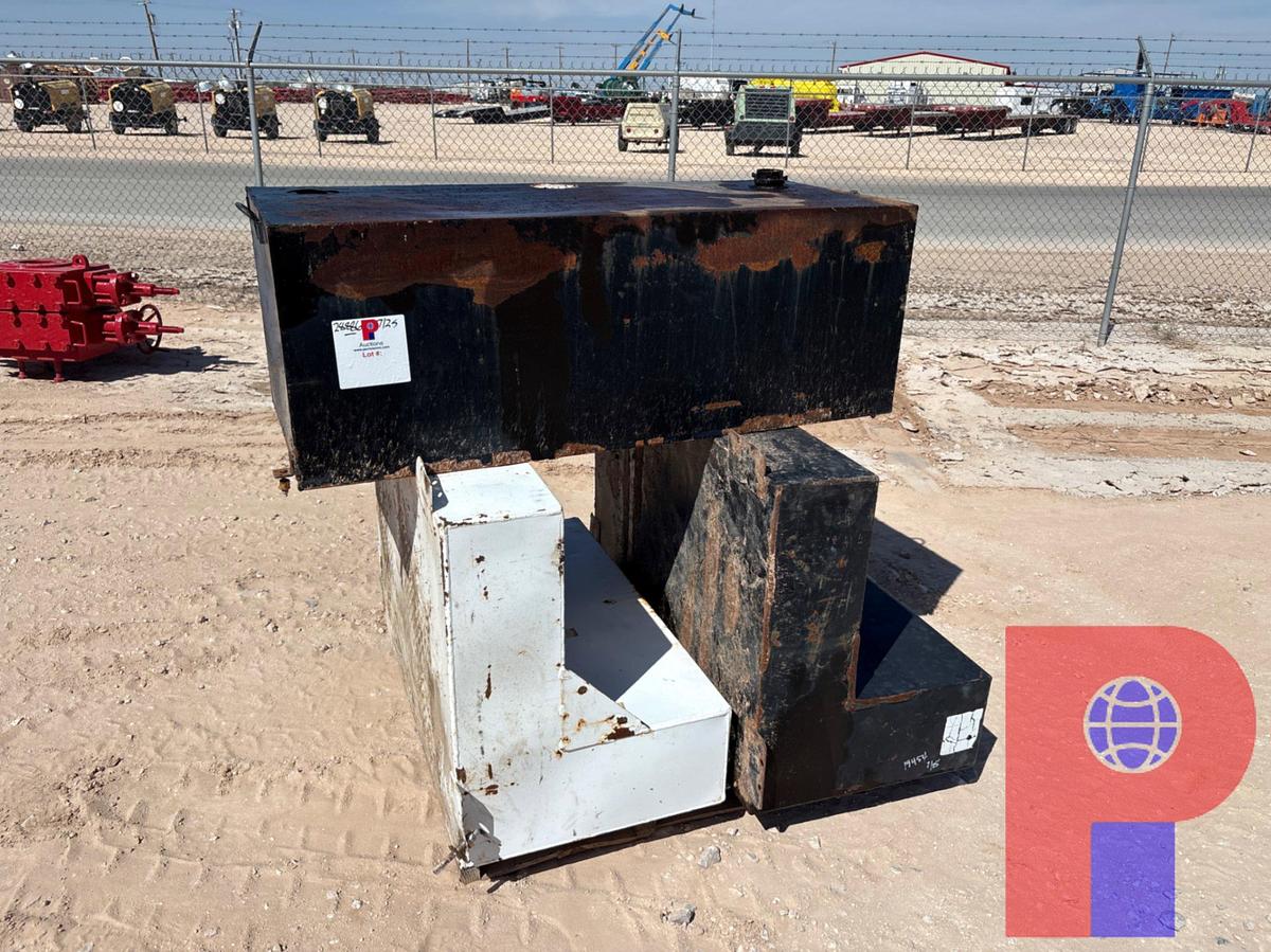 Used (2) 4’ X 2.5’ X 2’ L-SHAPED FUEL TANKS & (1) 54” X 19” X 22” FUEL TANK