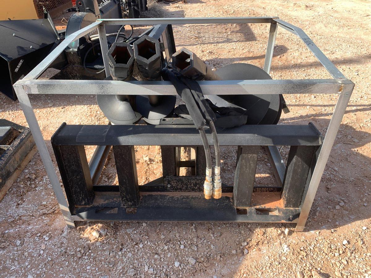 Used Skid Steer Auger w/ 19” , 10”, 9” Auger Bits