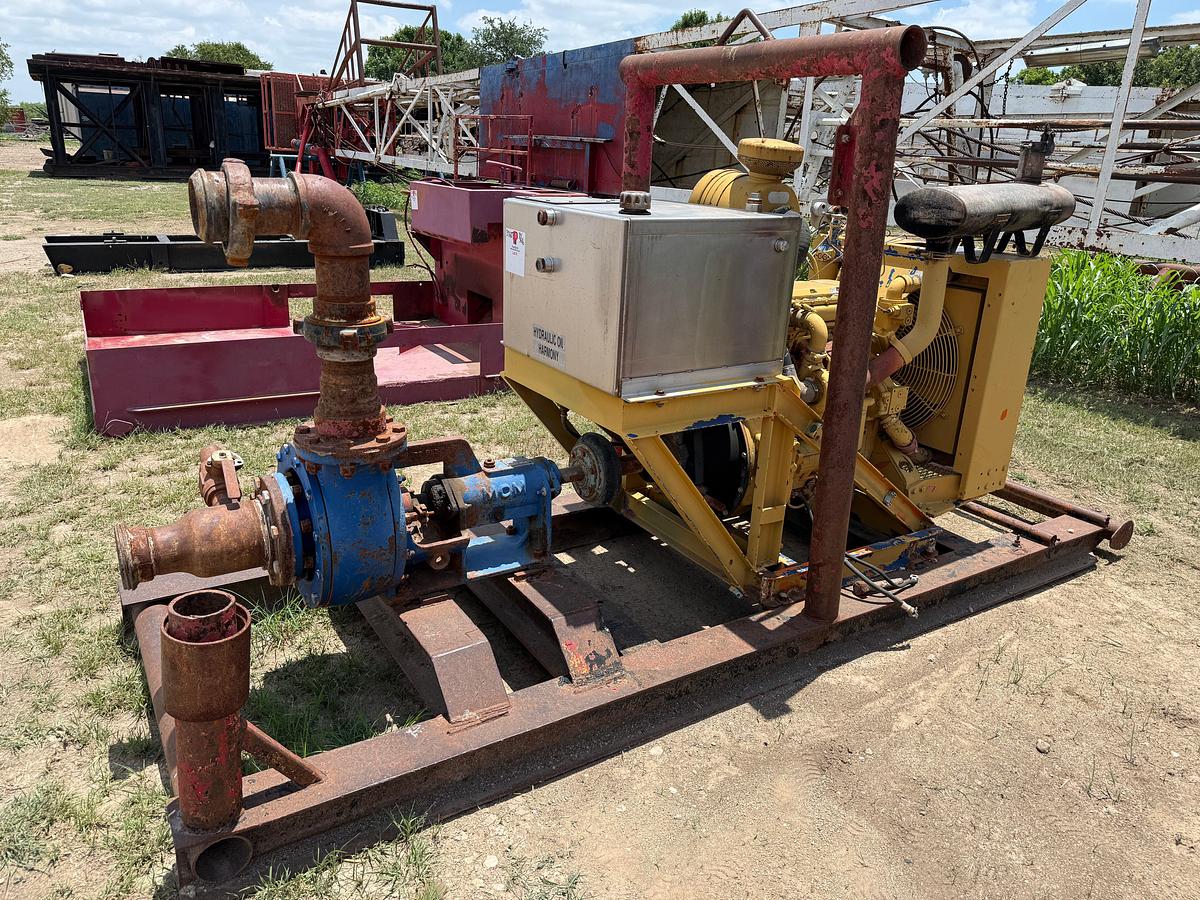 Used MCM 5x6x12” CENTRIFUGAL PUMP P/B CATERPILLAR 4-CYL TURBO DIESEL ENGINE, SKIDDED