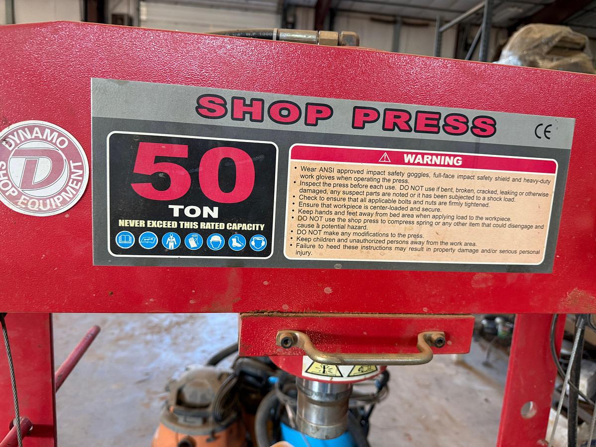 Used DYNAMO 50-TON AIR OPERATED SHOP PRESS