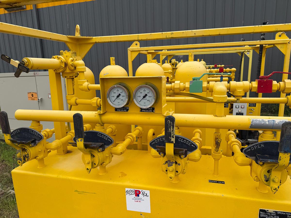 Used MEYER 3K WP DIESEL POWERED 4-STATION ACCUMULATOR CLOSING UNIT, SKIDDED