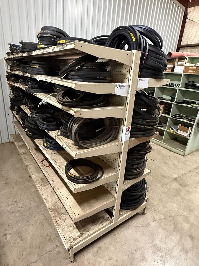 Used 10’ x 4’ x 6’ DOUBLE SIDED 11-SHELVE PARTS RACK
