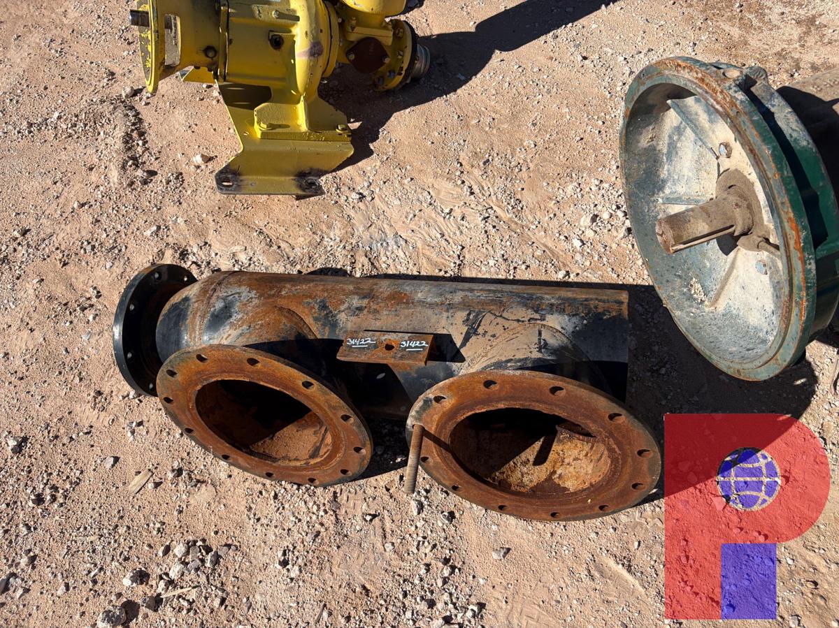 Used CORNELL D5808-2 12 X 13 CENT PUMP W/ DISCHARGE MANIFOLD