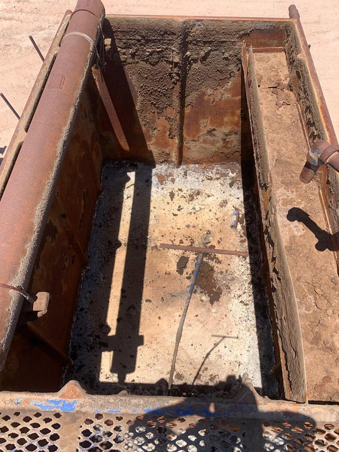 Used 21’ L x 9’ W x 8’ T 115 Bbl Open Top Skidded Tank