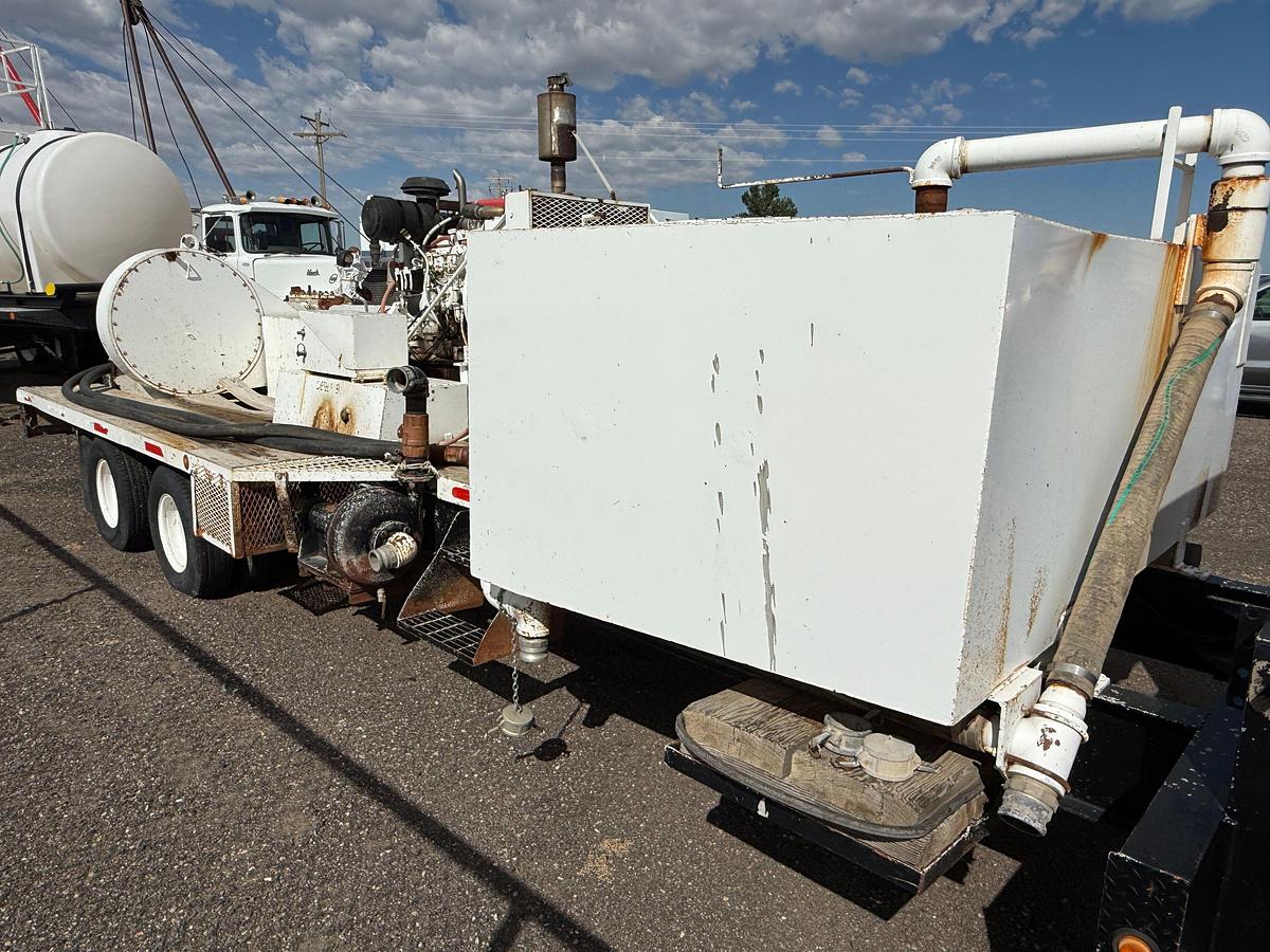 Used GARDNER DENVER TEE 5K WP TRIPLEX PUMP MTD. 2008 TEMCO 26’ x 102” T/A GOOSENECK TRAILER