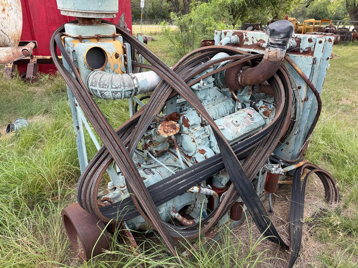 Used DETROIT 6V92T ENGINE W/ TWIN DISC F-10017-TC1 TORQUE CONVERTER & RADIATOR, SKIDDED