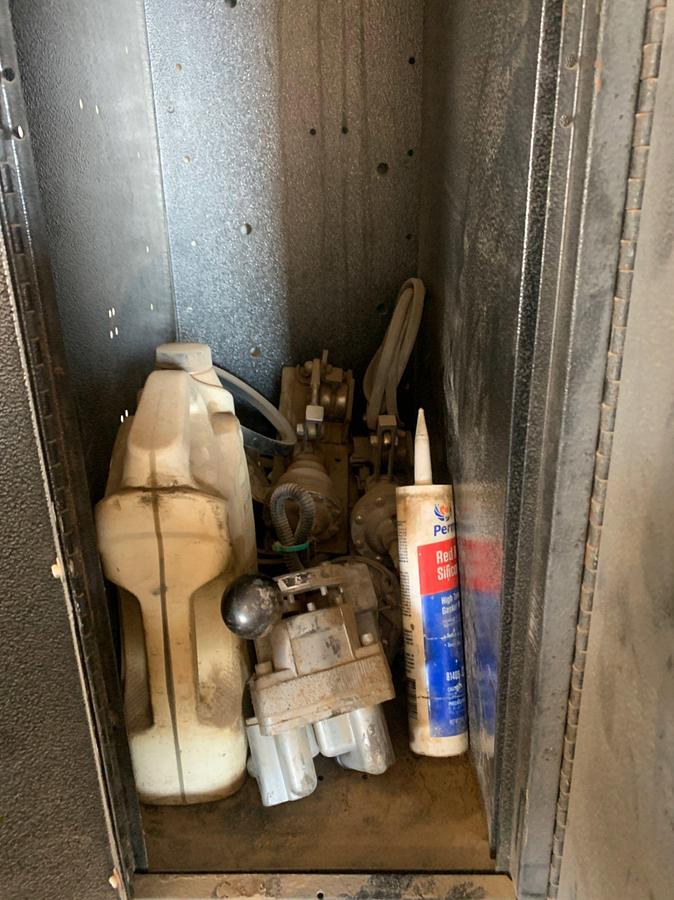 Used 5’ x 2’ x 3’ Shop Table w/ All its contents and 4 Door Locker