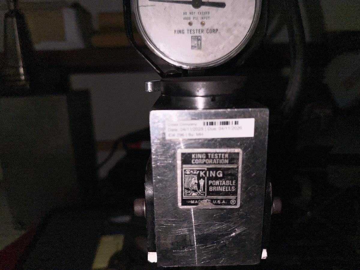 Used SECTION W/ DIGITAL COMPONENTS, PARKER 1115VAC MPI TESTER, KING PORTABLE BRINNEL, FLYMARKER, SPI HARDNESS TESTER
