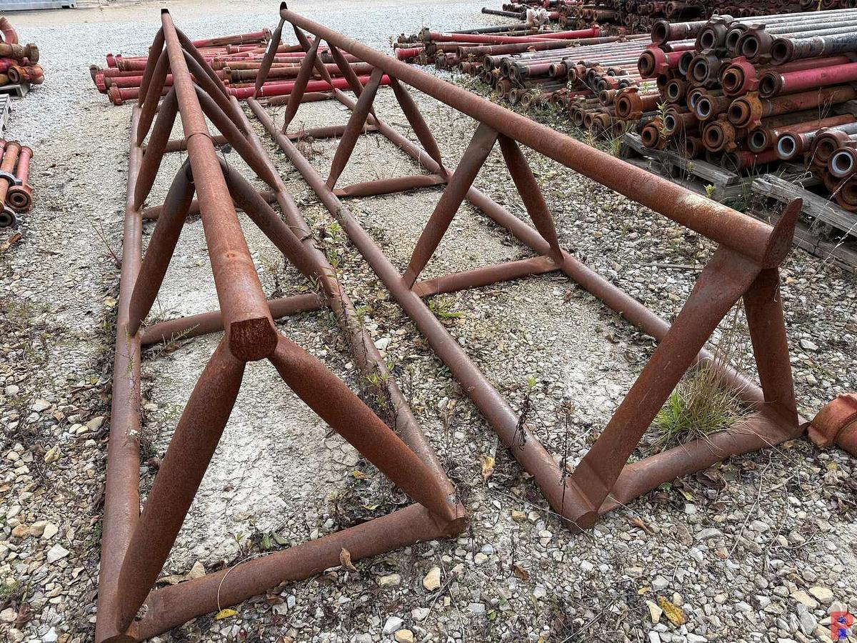 Used (2 X $) 18’ X 32”H TRIANGULAR PIPE RACKS