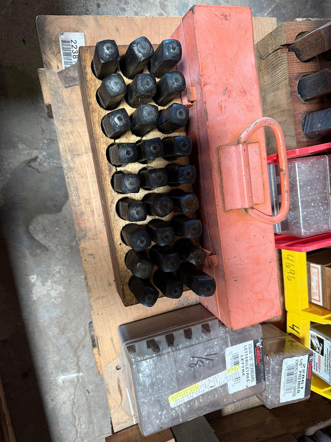 Used C.H. HANSON PALLET OF LETTERS, NUMBERS, STENCILS, (SOME UNUSED)