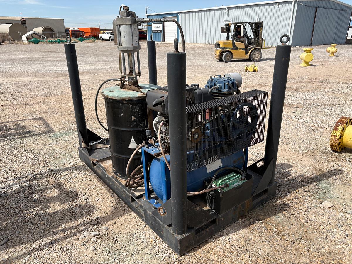 Used 7’ x 4’ pneumatic grease pump skid