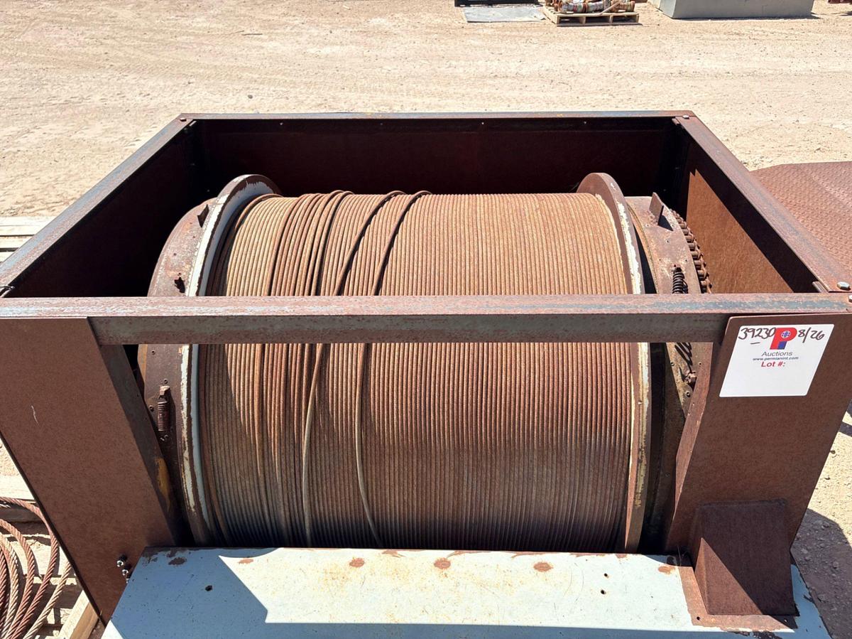 Used 11’ x 8.5’ flatbed wireline truck bed & wireline winch w/ 30”W drum