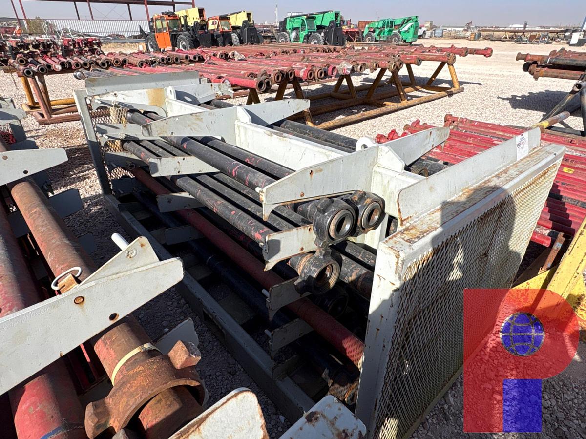 Used (23) JTS. OF TESTED 3” 1502 15K WP FLOW IRON W/ TRANSPORT RACK