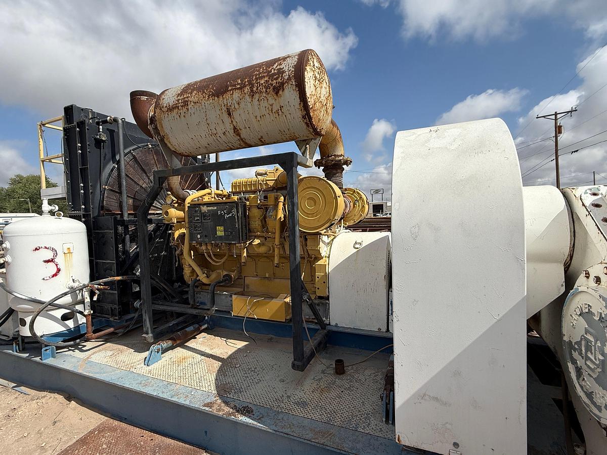 Used 2011 GARDNER DENVER PZ11 TRIPLEX DRILLING MUD PUMP P/B CATERPILLAR 3512, SKIDDED